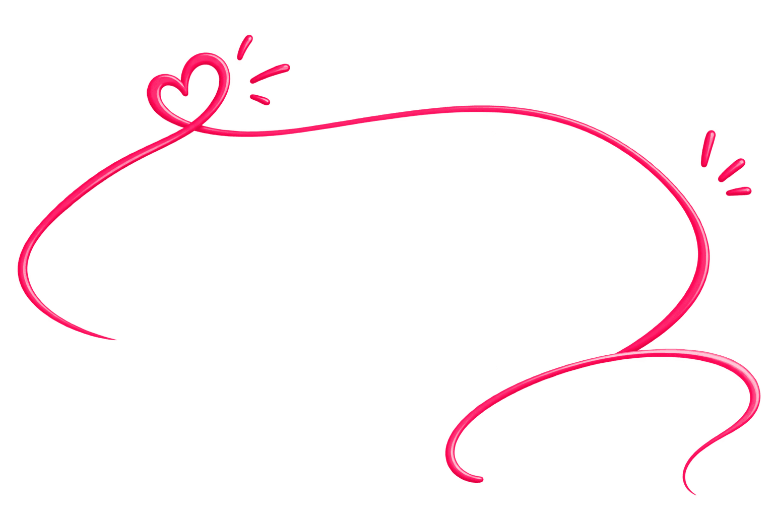 Decorative pink ribbon line loop