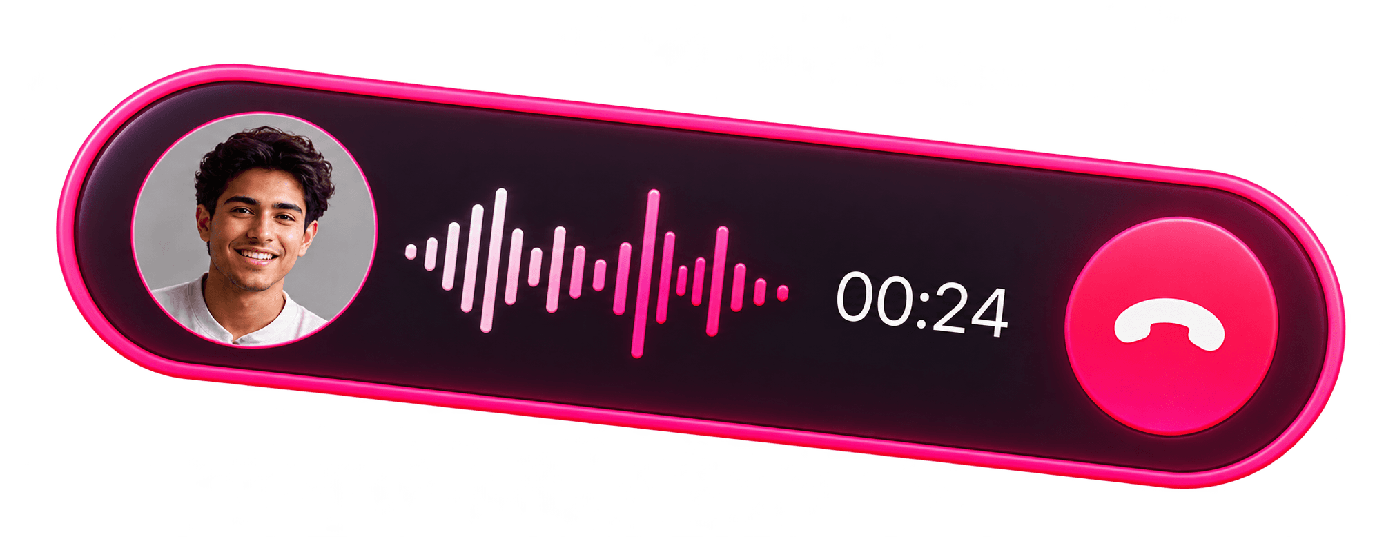 Live voice call with audio waveform